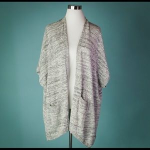 Topshop Size 4 Oversize Heather Grey Open Cardigan